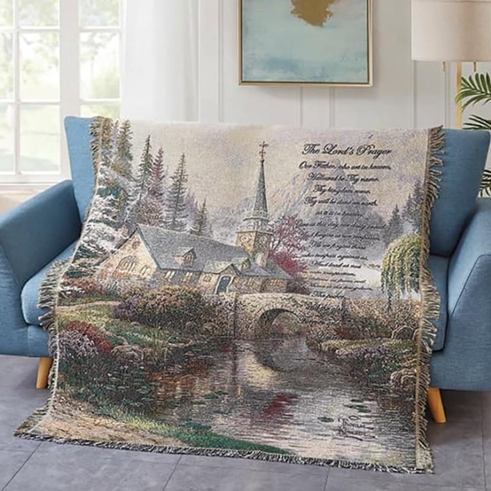Virah Bella Thomas Kinkade Lord's Prayer 50" x 60" Woven Throw